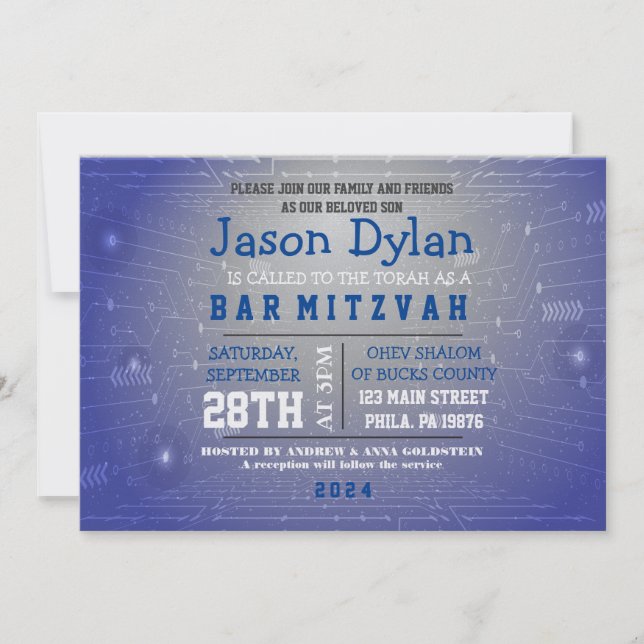 GAMER GAMING DIGITAL Bar Mitzvah Invitation (Front)
