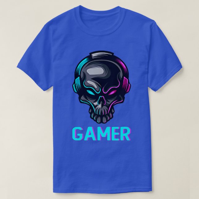 Gamer Gaming Headset Skull Gamer Premium T-Shirt (Design Front)