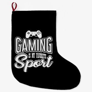 Gamer - Gaming Is My Favourite Sport Large Christmas Stocking