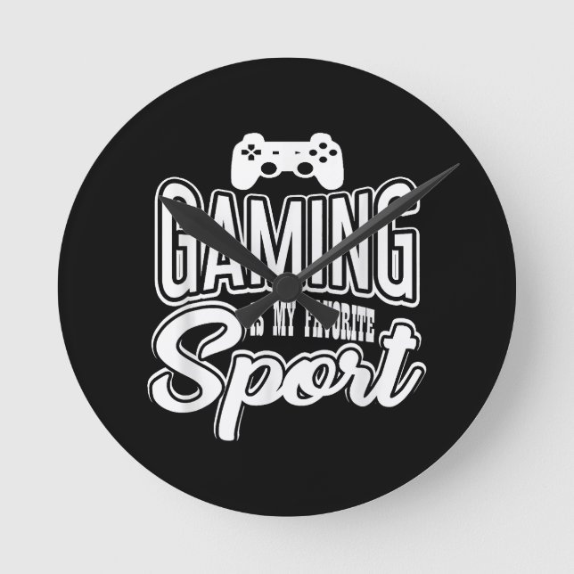Gamer - Gaming Is My Favourite Sport Round Clock (Front)