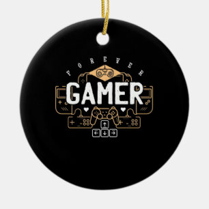 Gamer Gift Forever Gamer Ceramic Tree Decoration
