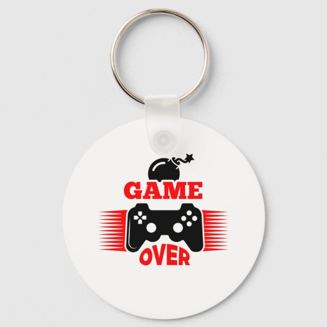 Gamer Gift Game Over Key Ring (Front)