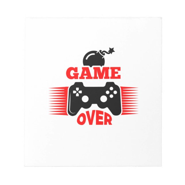 Gamer Gift Game Over Notepad (Front)