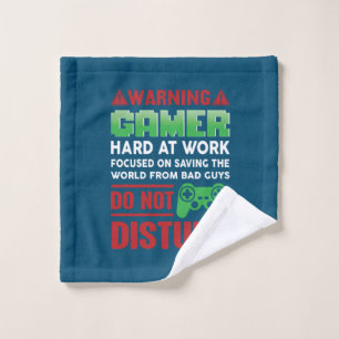 Gamer Gift Gamer Hard At Work Wash Cloth