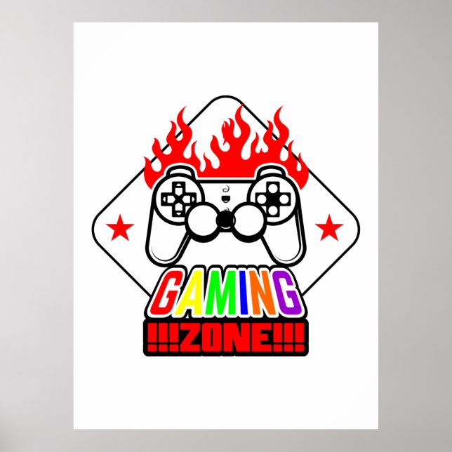 Gamer Gift Gaming Zone Poster (Front)