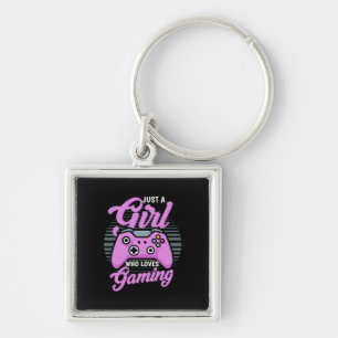 Gamer Gift   Just A Girl Who Loves Gaming Key Ring