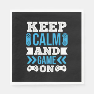 Gamer Gift Keep Calm And Game On Napkin