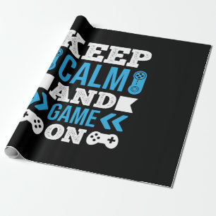 Gamer Gift Keep Calm And Game On Wrapping Paper