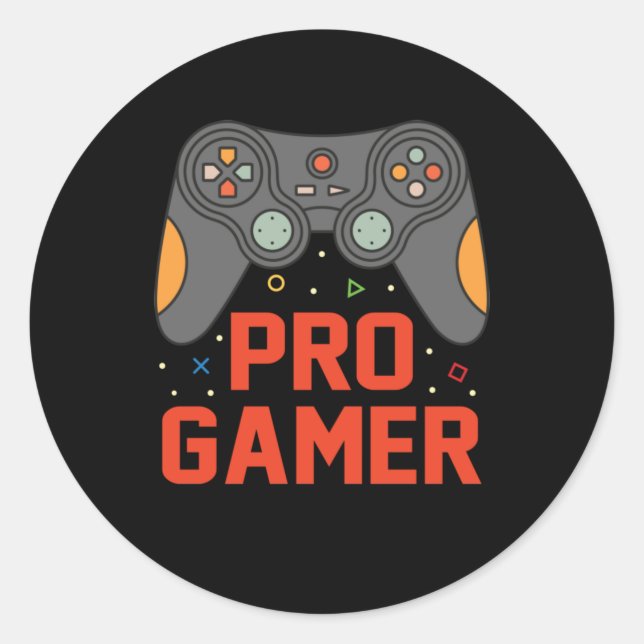 Gamer Gift Pro Gamer Classic Round Sticker (Front)