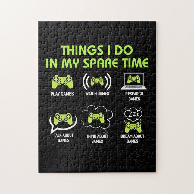 Gamer Gift | Things Gamer Do In My Spare Time Jigsaw Puzzle (Vertical)
