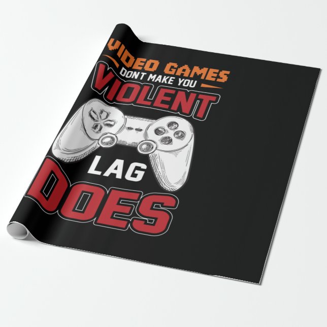 Gamer Gift Video Games Lag Does Wrapping Paper (Unrolled)