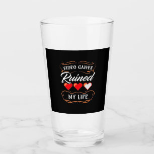 Gamer Gift Video Games Ruined My Life Glass