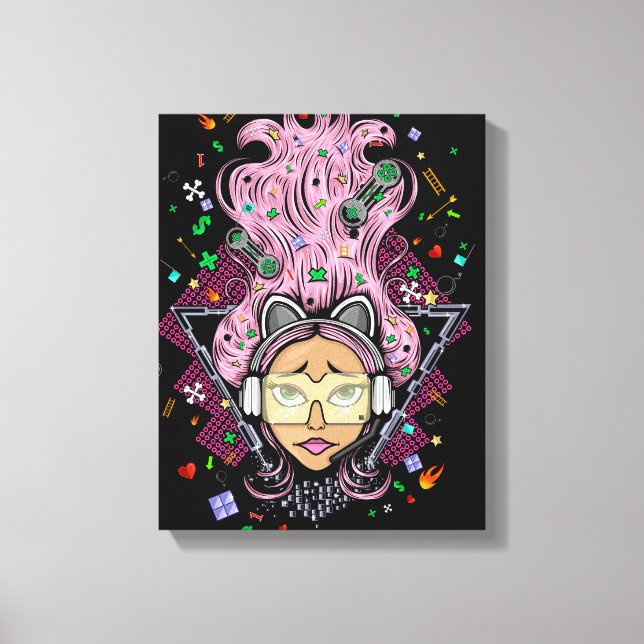 Gamer Girl Canvas Print (Front)