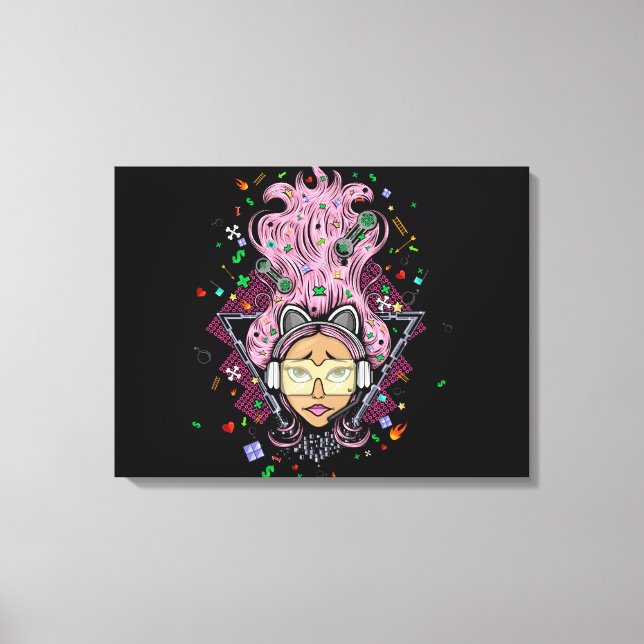 Gamer Girl Canvas Print (Front)