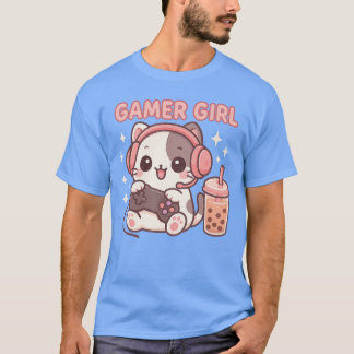 Gamer Girl Cat family T-Shirt