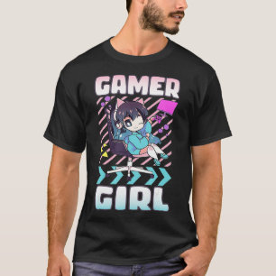 Gamer Girl Chibi Anime Gaming Stuff Cute Video T-Shirt