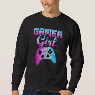 Gamer Girl Cool Video Game Controller Retro Sweatshirt