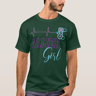 Gamer Girl Cute Heartbeat Gamer for Girl Video Gam T-Shirt