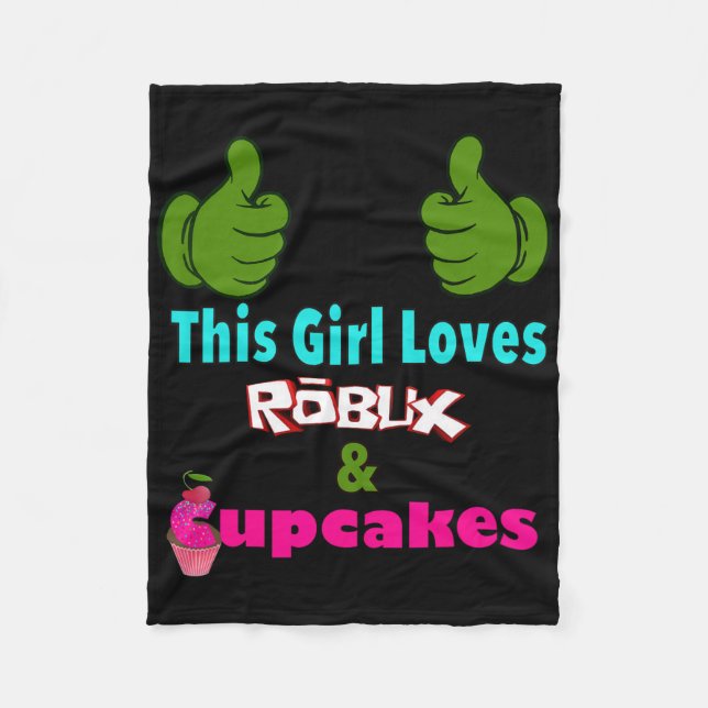 Gamer Girl Design Saying This Girl Loves Robux And Fleece Blanket (Front)