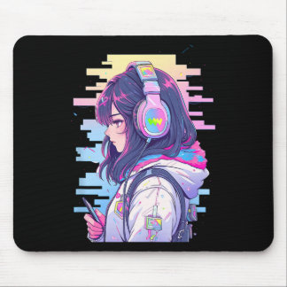 Gamer Girl Funny Pastel Japan Anime Streamer Japan Mouse Pad