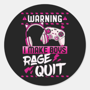 Gamer Girl Gaming Video Games Streaming Streamer Classic Round Sticker