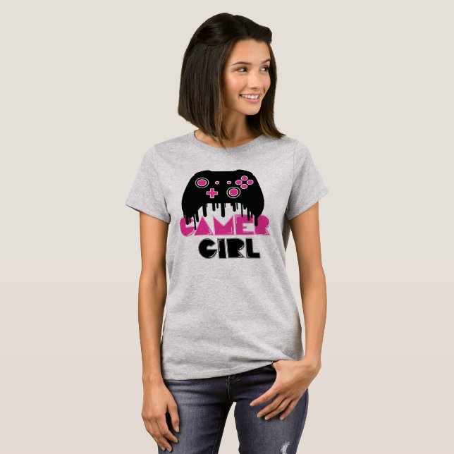 Gamer girl girl Gaming video T-Shirt (Front Full)