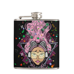 Gamer Girl Hip Flask
