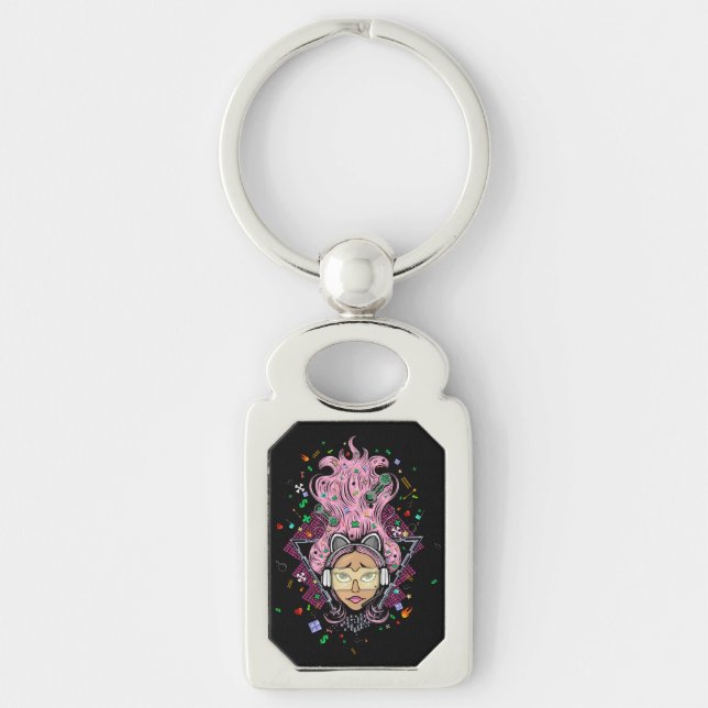 Gamer Girl Key Ring (Front)