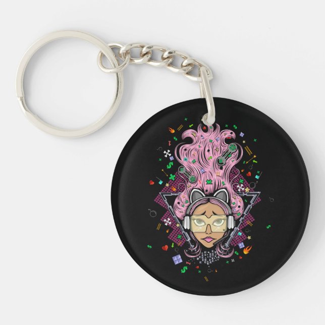 Gamer Girl Key Ring (Front)