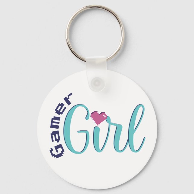 Gamer Girl Keychain - Perfect Gaming Gift (Front)