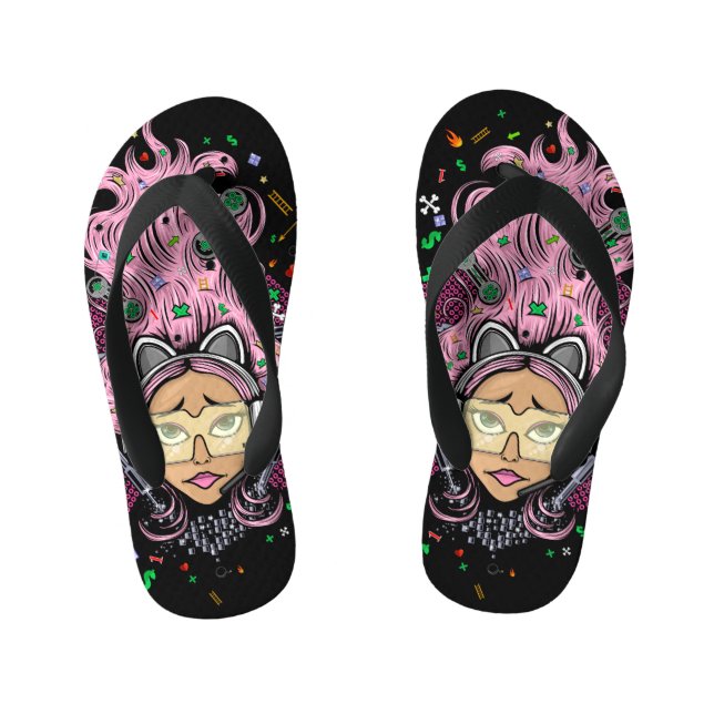 Gamer Girl Kid's Jandals (Footbed)