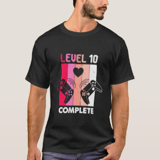 Gamer Girl Level 10 Complete Funny 10th Wedding An T-Shirt