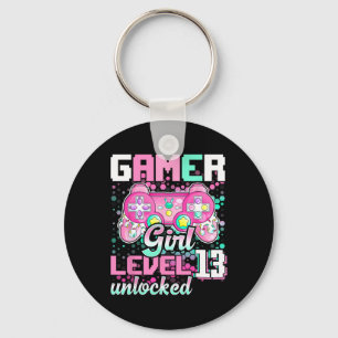 Gamer Girl Level 13 Unlocked Video Game 13th Birth Key Ring