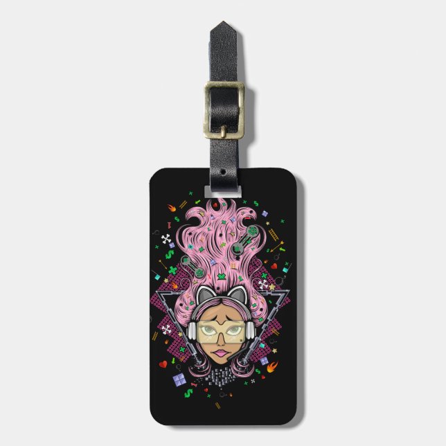 Gamer Girl Luggage Tag (Front Vertical)
