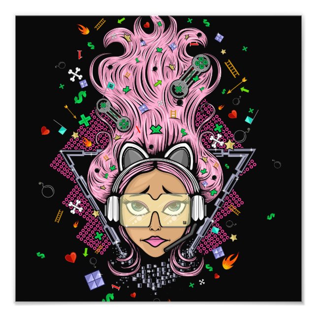 Gamer Girl Photo Print (Front)