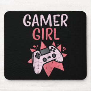 Gamer Girl Pink Game Controller Cute Video Gaming Mouse Pad