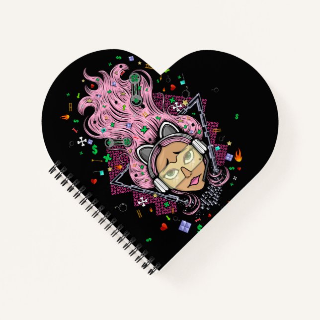 Gamer Girl Plaque Notebook (Front)