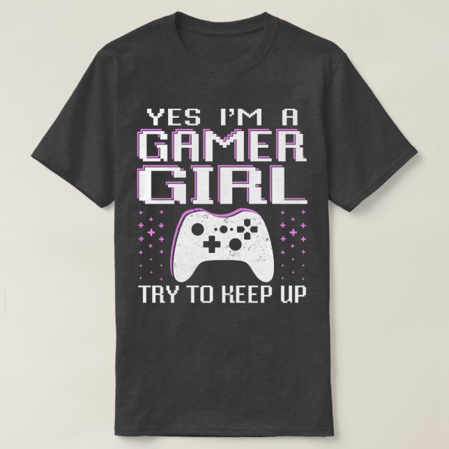 Gamer Girl Shirt Funny Game Girl Video Gaming Shir (Design Front)