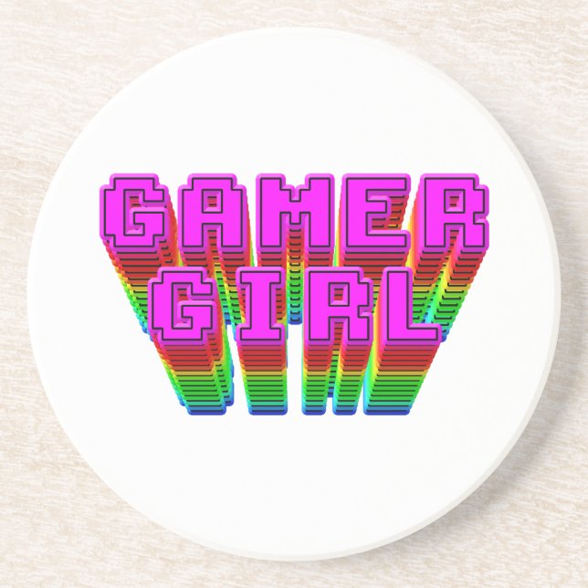 Gamer Girl Text Coaster (Front)