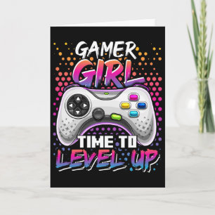 Gamer Girl Time To Level Up Video Game Birthday Gi Card