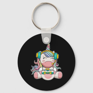 Gamer Girl Unicorn Gaming Cute Video Game Women Gi Key Ring