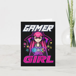 Gamer Girl Video Game Women Gaming Lover Cute Gift Card