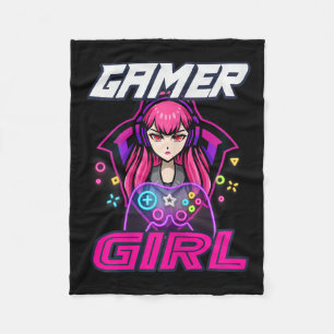 Gamer Girl Video Game Women Gaming Lover Cute Gift Fleece Blanket