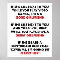 Gamer Girlfriend Funny Poster