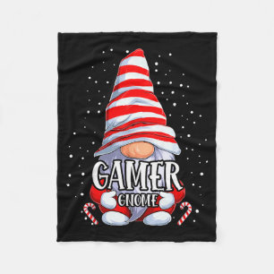 Gamer Gnome Christmas Pajamas Matching Family Grou Fleece Blanket