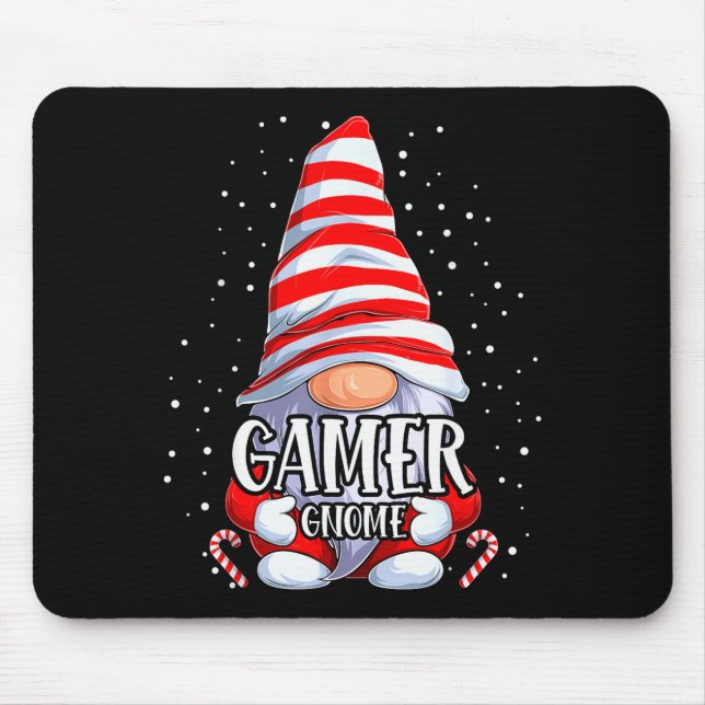 Gamer Gnome Christmas Pajamas Matching Family Grou Mouse Pad (Front)