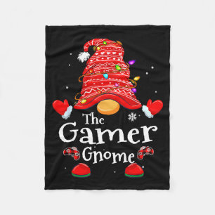 Gamer Gnome - Xmas Video Gamers Christmas Gnomes  Fleece Blanket