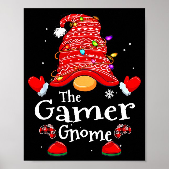 Gamer Gnome - Xmas Video Gamers Christmas Gnomes  Poster (Front)