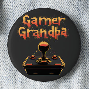 Gamer Grandpa 6 Cm Round Badge