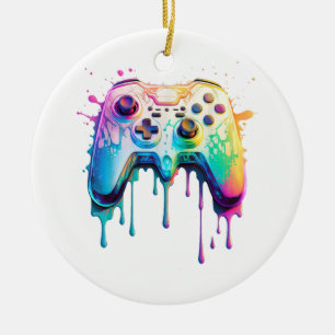 Gamer Graphic Video Game - Colourful Video Game Lo Ceramic Tree Decoration